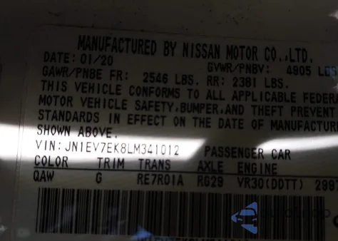 2020 Infiniti Q60 Luxe from USA, damaged, VIN JN1EV7EK8LM341012